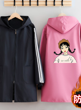 秋冬长袖围裙家用厨房防水罩衣女加绒工作服成人罩V衫时尚男士上