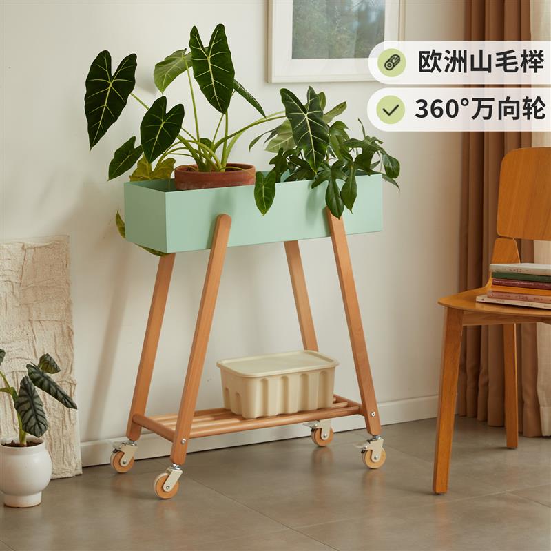 实木花架客厅落地式花盆托架室内阳台绿萝多肉R多层盆栽植物摆放
