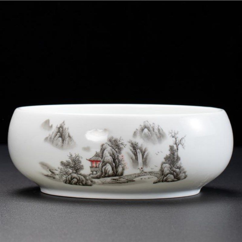 陶瓷烟灰缸大号家用客厅中式茶道洗杯器皿M水盂杯洗水洗笔洗果皮