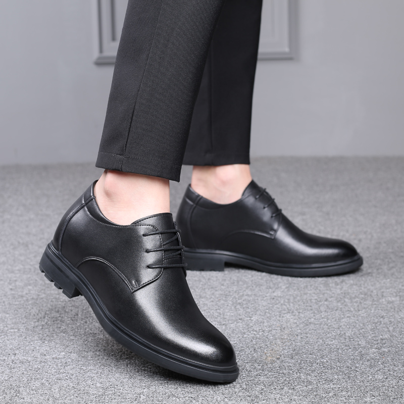 冬加绒男士增高鞋8cm内增高男鞋6cm商务正装休闲皮鞋10cm结婚厚底