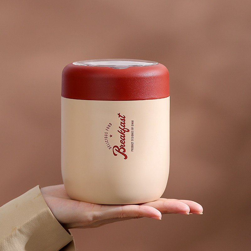 迷你不锈钢早餐杯保温便携饭桶z上班族小型饭盒粥杯子带盖勺高颜