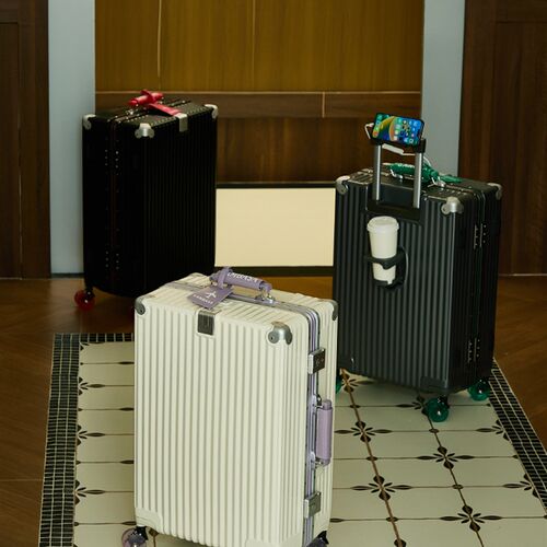 2025新款行李箱女加厚结实耐z用铝框密码箱20寸可登机旅行拉杆箱
