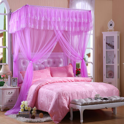 蚊帐家用1.8m床u型导轨伸缩加密加厚1.5米纹账1.2T支架2.02.2