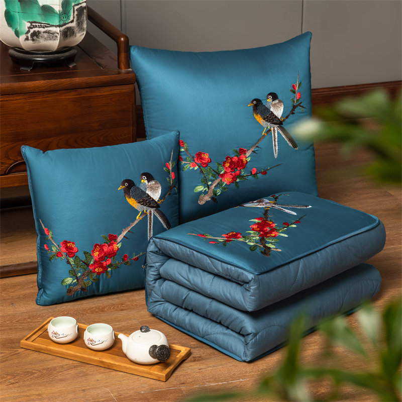 纯棉抱枕被两用中式靠垫背二合一汽车办公室N沙发可折叠小空调被