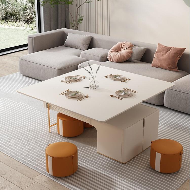 轻奢多功能可升降茶几小户型简约餐桌两用伸缩折叠茶几电视柜组合