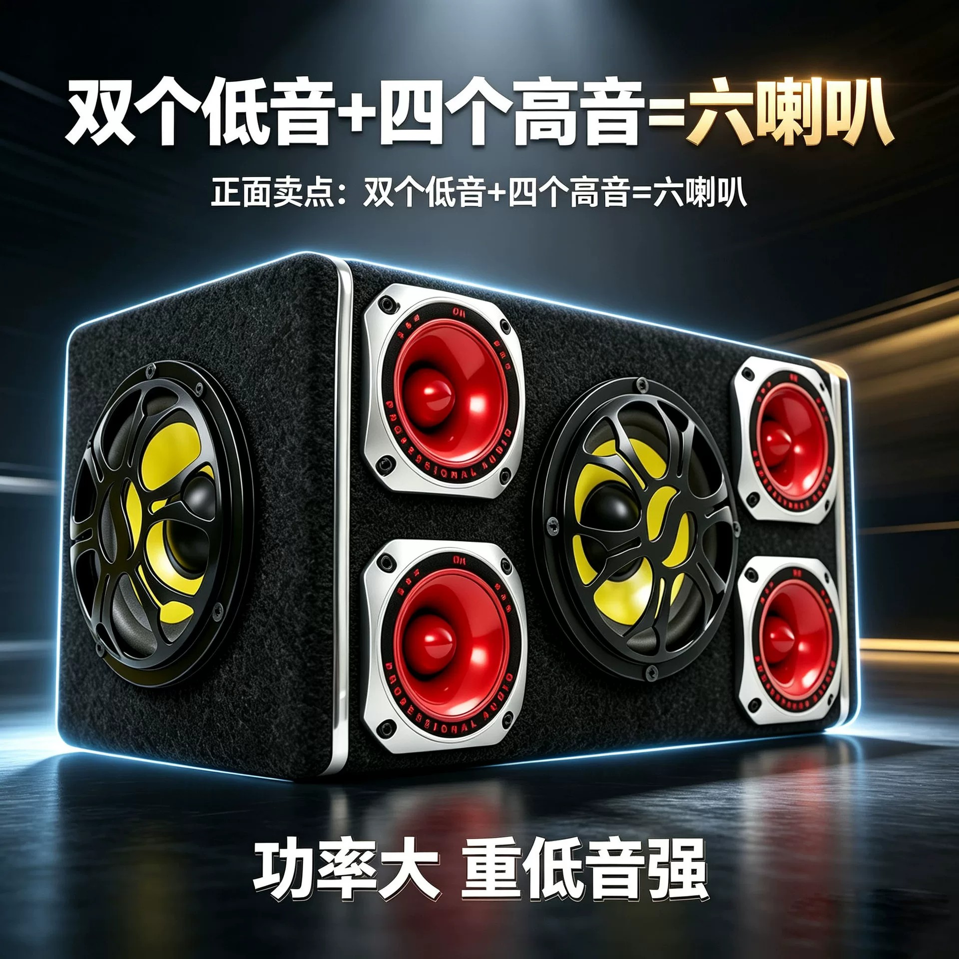 柏林之声通用新款车载蓝牙音响超重低音炮大功率大音量音箱