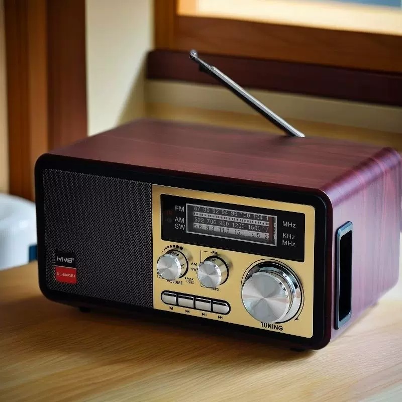 柏林之声通用复古怀旧台式三波段收音机音响木质无线蓝牙音箱