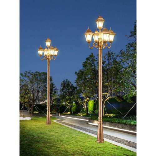 路灯户外防水小区家用庭院子220v中式花园别墅景观3米复古高杆灯