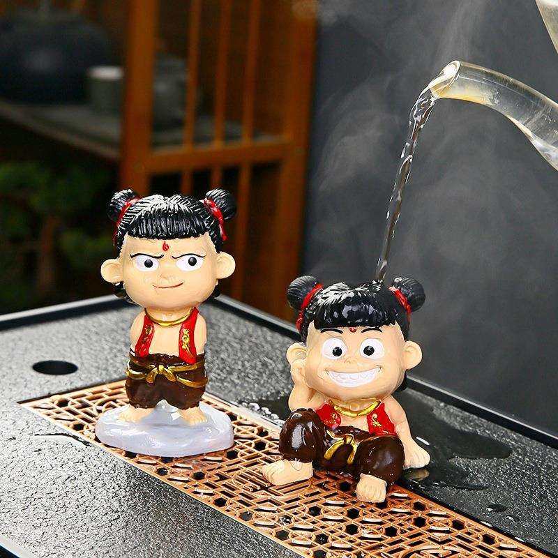 哪吒茶宠可养变色创意手工茶玩茶桌茶盘茶台装饰精品摆件茶具配件