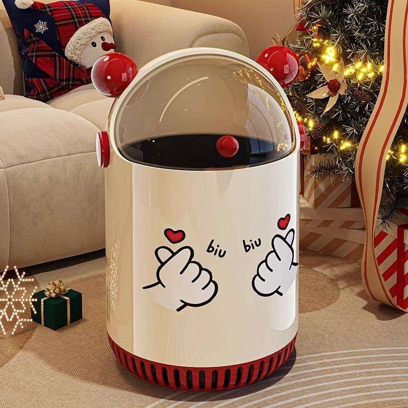 洁简佳家用客厅卫生间厕所带盖卧室纸篓创意垃圾桶可爱垃圾桶家用