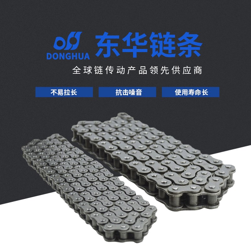 东华自强短节距单排双排滚子链 40B-2-16L大规格工业传动链条