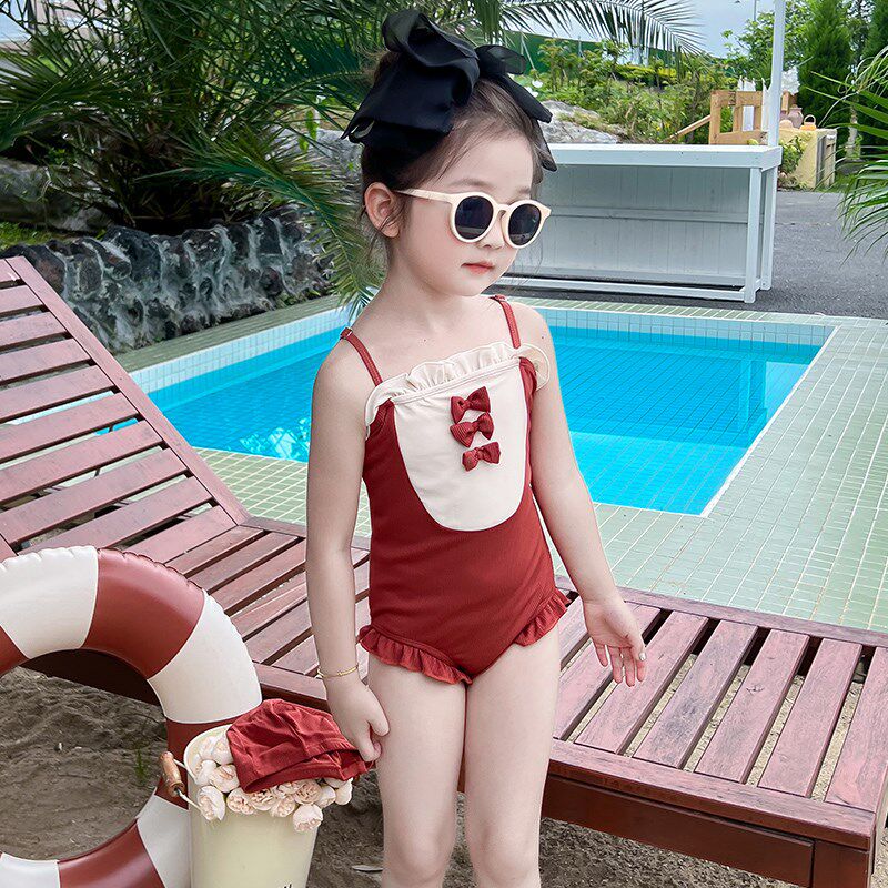 女宝宝夏季连体i泳衣2024新款女宝宝时髦洋气泳装儿童夏款游泳服