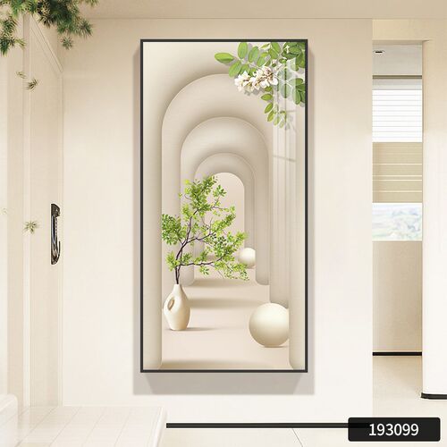 玄关装饰画现代简约走廊过道挂画空间延伸墙画入R户正对门竖版壁