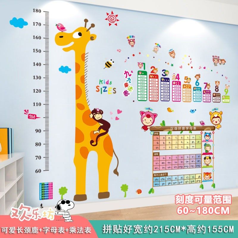 卡通墙贴画女孩卧室墙上贴纸宝宝儿童房墙面装饰幼儿园墙壁纸自粘