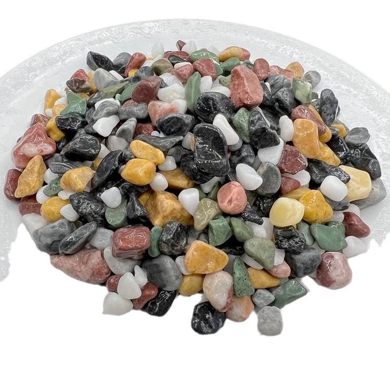 水洗五彩石透水地坪胶粘石园艺铺面彩色石子鱼缸造景五彩洗米石