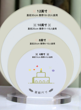 生日蛋糕尺寸板展示牌o烘焙店广告宣传图蓝色红色透明亚克力板定