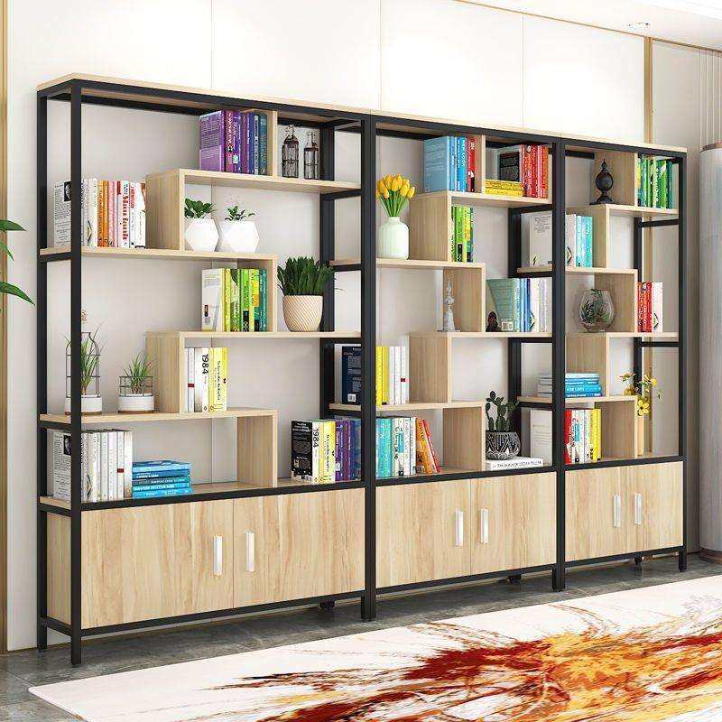 书架落地简约收纳客厅书柜办公室铁艺货架储物隔断屏风简易置物架