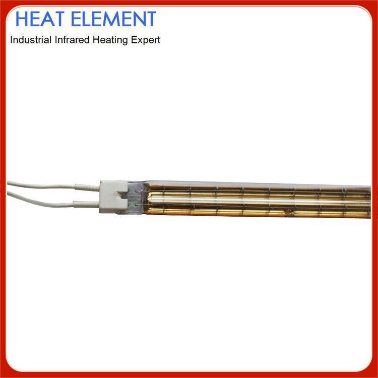 双孔红外线加热管双管半镀金红外线加热管 短波卤素加热灯管厂家