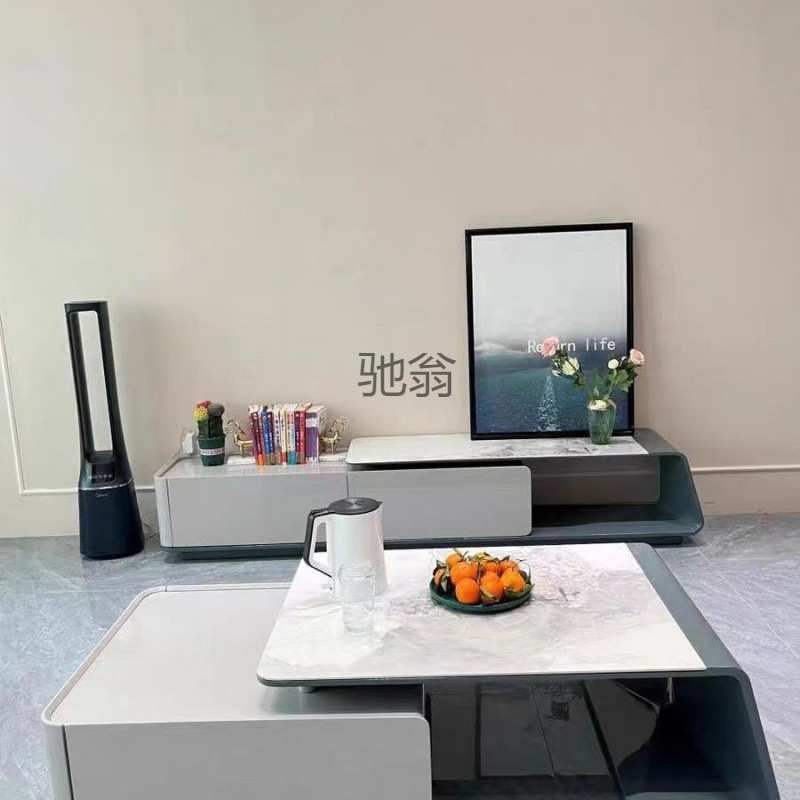 Yu2023岩板茶几客厅家用小户型现代简约极简茶几电视柜组