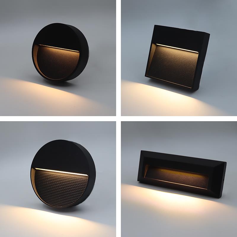 LED明装地脚灯免开槽室户外防水坡道车库梯台阶花坛踢脚墙角壁灯