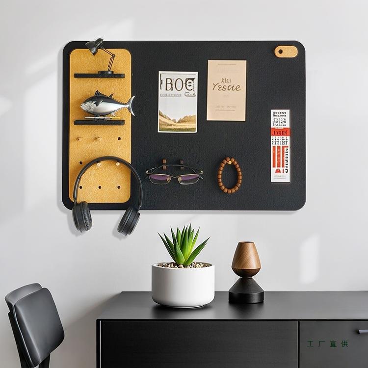 免打孔毛毡板展示板墙面装饰照片墙置物架收纳架自粘宿色定制墙