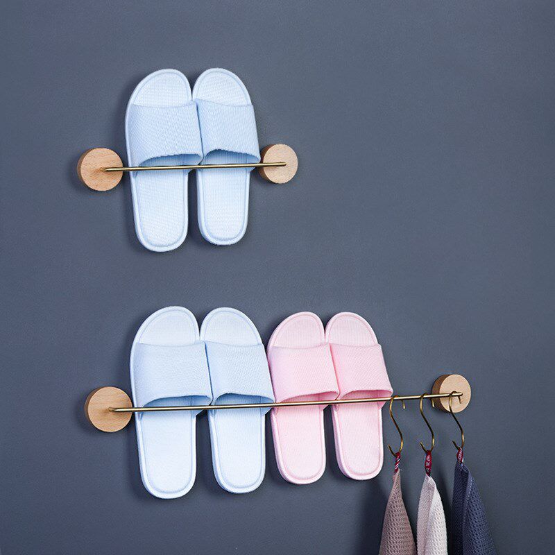 卫生间拖鞋架墙壁挂式浴室免打孔挂钩免钉放鞋厕所置物壁挂式门后