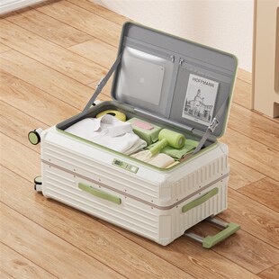 侧开盖行李箱女2025新s款加厚铝框旅行箱登机28寸大容量拉杆密码