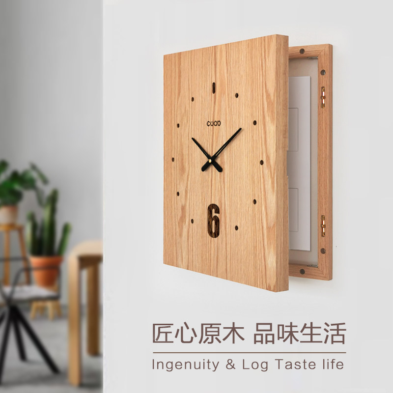竖款 定制尺寸 电表箱装饰画加钟表遮挡装挂画P竖式大尺寸竖版diy