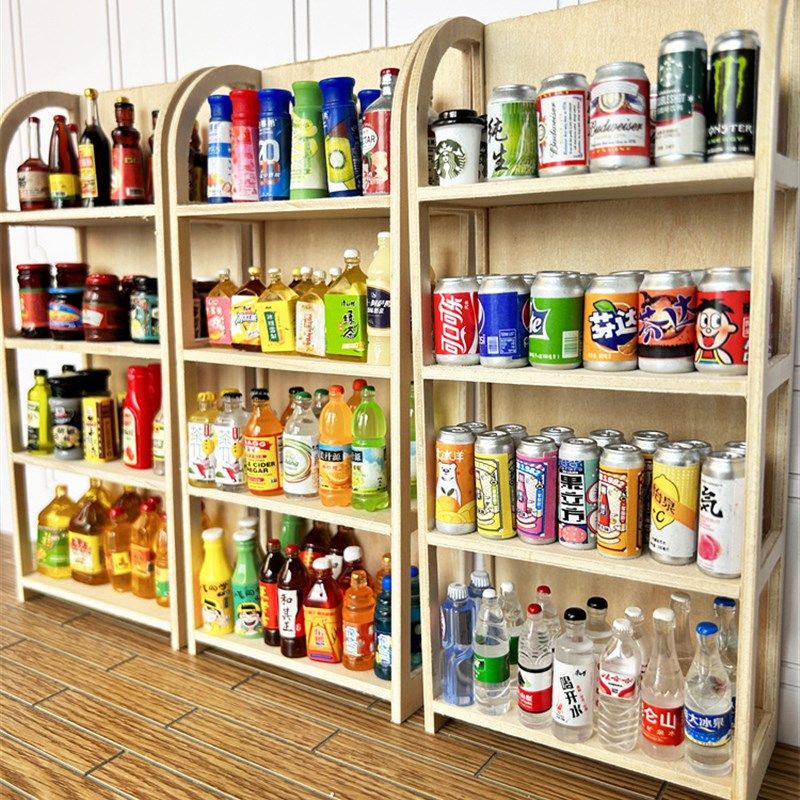 货架 木制多层置物架 层架超市场景迷你模型摆件微缩场景拍摄道具,模玩/动漫/周边/娃圈三坑/桌游,手办模型场景道具娃屋,淘宝优惠券,粉丝福利购,淘宝优惠卷