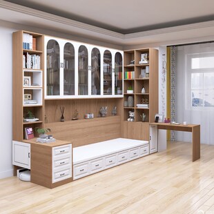 定制书柜书桌一体整墙o到顶一面墙书柜去客厅化满墙沙发储物柜一