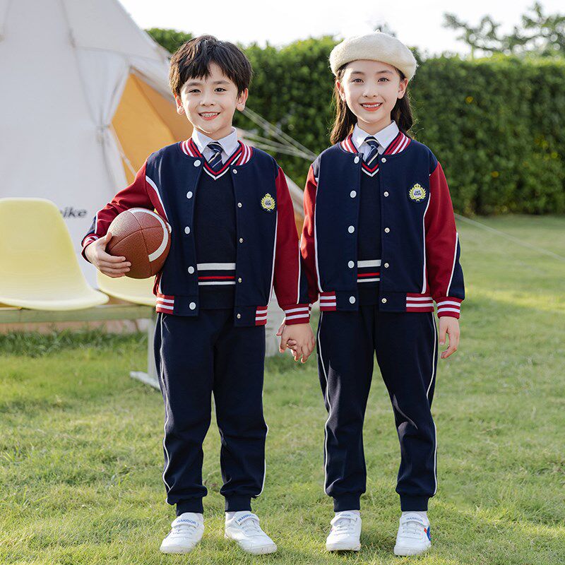 英伦学院风棒球服校服套装小学生秋冬新款老师儿S童班服幼儿园园
