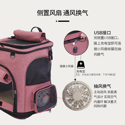 猫包外出双肩背包带轮子猫咪窝便携太空舱笼子透气狗狗箱宠物书包