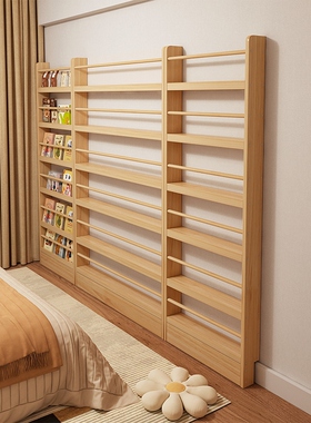 门后书架置物架实木超薄收纳柜儿童壁挂靠墙薄书柜家Y用多层窄柜