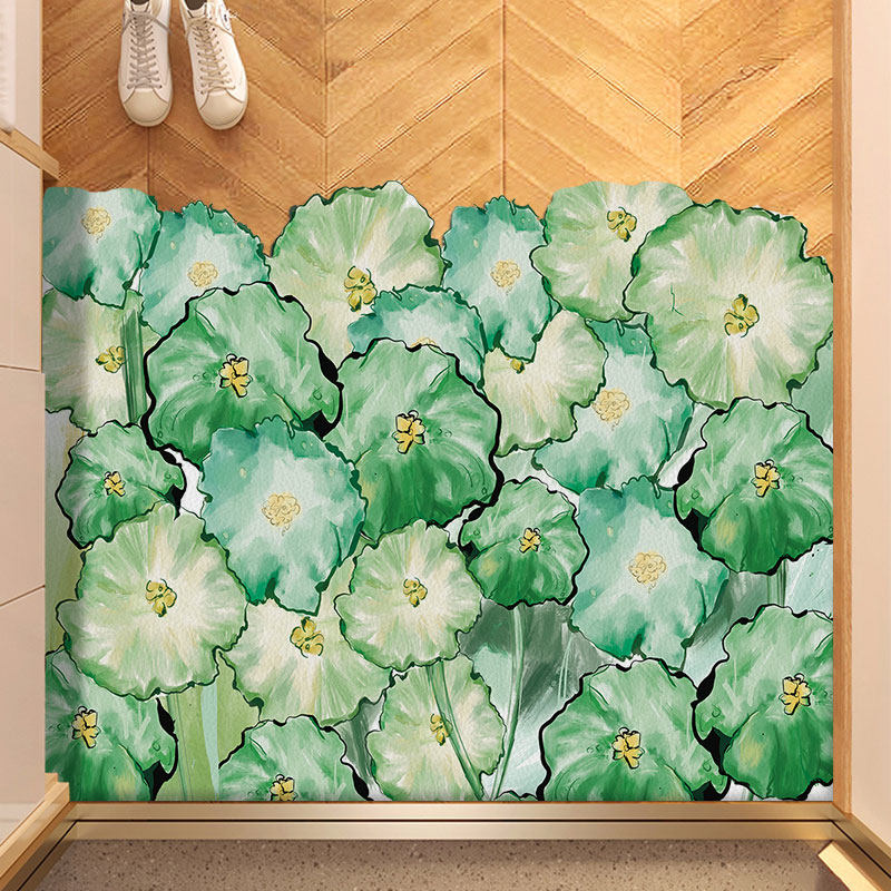 花卉入户门地垫可擦洗pvc门垫免洗门口脚垫防滑皮革进门垫子裁剪,居家布艺,入户地垫,淘宝优惠券,粉丝福利购,淘宝优惠卷