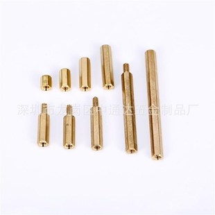 or六角铜柱M3单头通PC间支撑隔柱安E防加铜螺母柱长外牙1M3