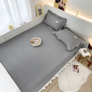 定制纯色榻榻米床盖三件套四季纯棉绗缝夹棉床单双面全棉防滑炕单