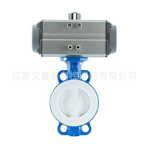 强酸碱腐蚀调节阀门D671F46-16C气动全衬四氟乙烯对夹蝶阀