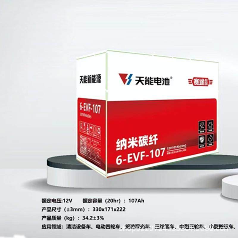 12V107Ah洗地机观光车叉车堆高车电瓶6-EVF-107A牵引动力蓄电池