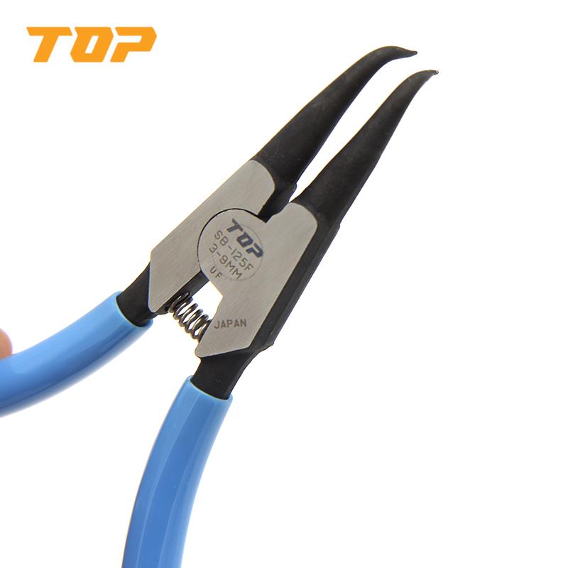 日本TOP超越SS-125F卡簧钳超细C型扣环弹簧钳轴用卡环钳直径3-9mm图片