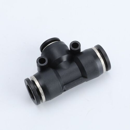 精品黑色气动气管快速接头PEG塑料变径T型三通接头6-4/8-6/10-8