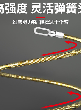 穿线神器电工拉线引线拽线串线管万能手动钢丝网线扁头专用束线器