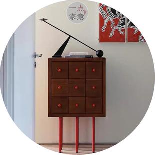 中古风斗柜餐边柜靠墙展示柜储物柜九格抽屉置物柜子外贸出口家具
