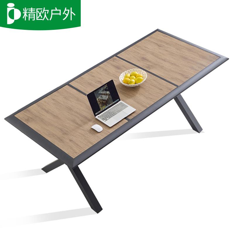 精欧户外岩板餐桌组合现代简约长方形餐桌阳台家用餐厅吃饭小桌子