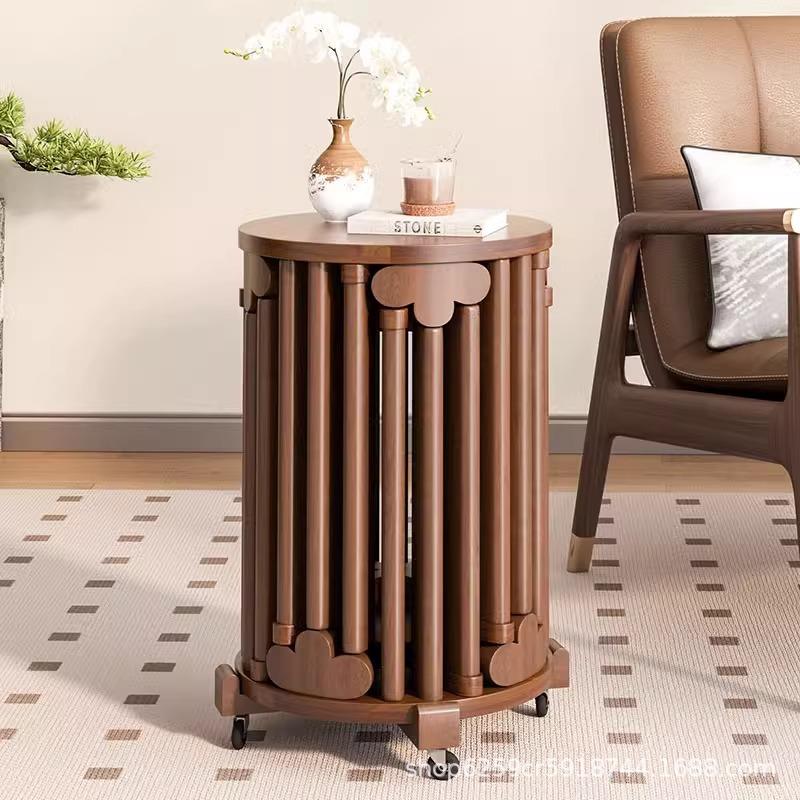 跨境实木多功能叠叠乐圆凳可叠放客厅餐桌组合卧室新中式茶几