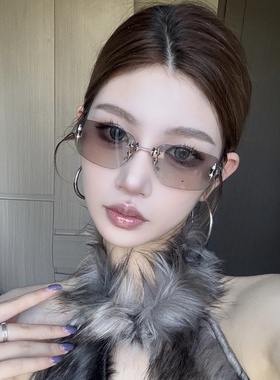 欧美Y2K无框星星遮阳太阳镜