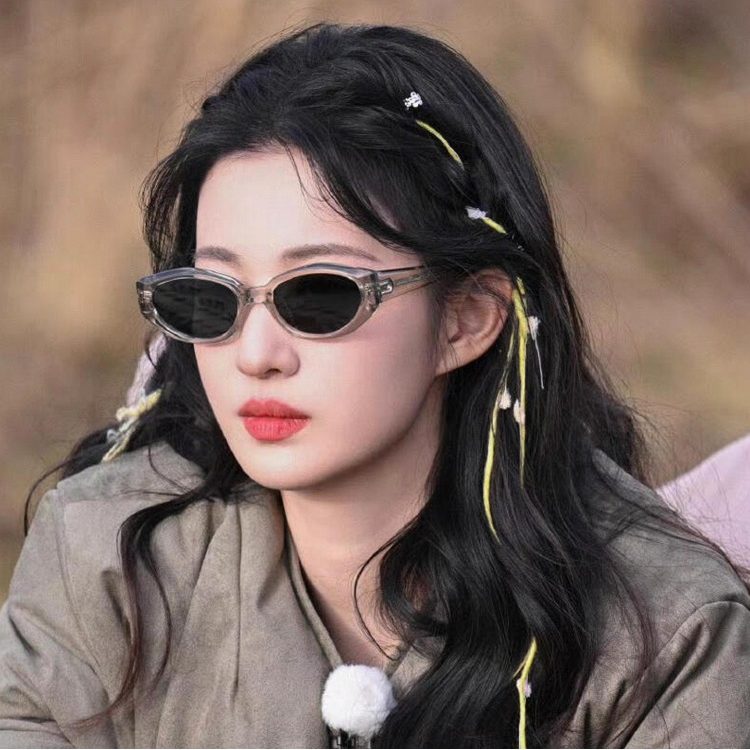 王楚然同款复古猫眼可配度数墨镜