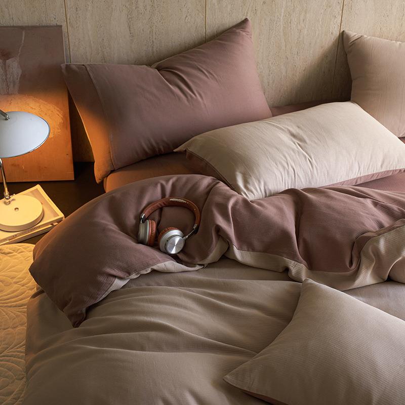 秋冬A类轻奢60s提花全棉加厚磨毛四件套纯棉床单被套床笠床上用品