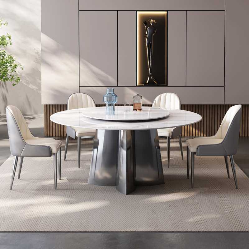 简约现代超晶石餐桌椅组合1.5m圆桌客厅家用圆形小户型转盘饭桌子,电子元器件市场,其它元器件,淘宝优惠券,粉丝福利购,淘宝优惠卷