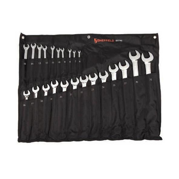 钢盾23件套铬钒钢公制两用扳手 梅开扳手套装S017103钢盾23件两用