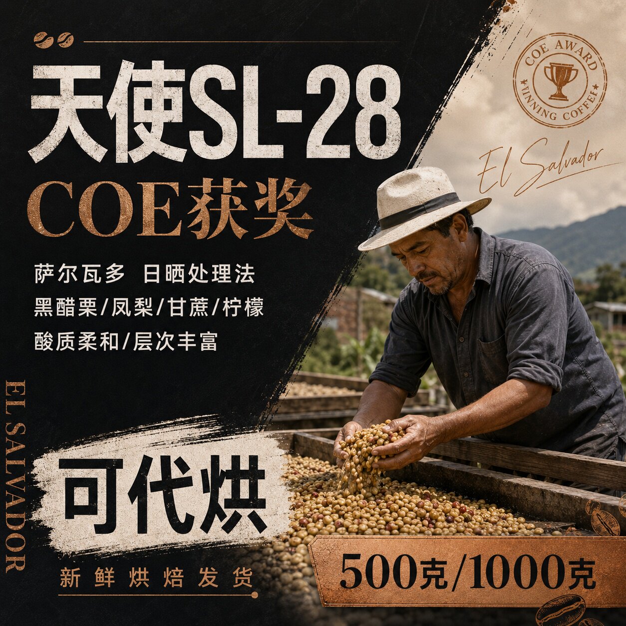 （咖啡生豆）COE获奖SL-28咖啡豆萨尔瓦多日晒咖啡豆手冲精品咖啡图片
